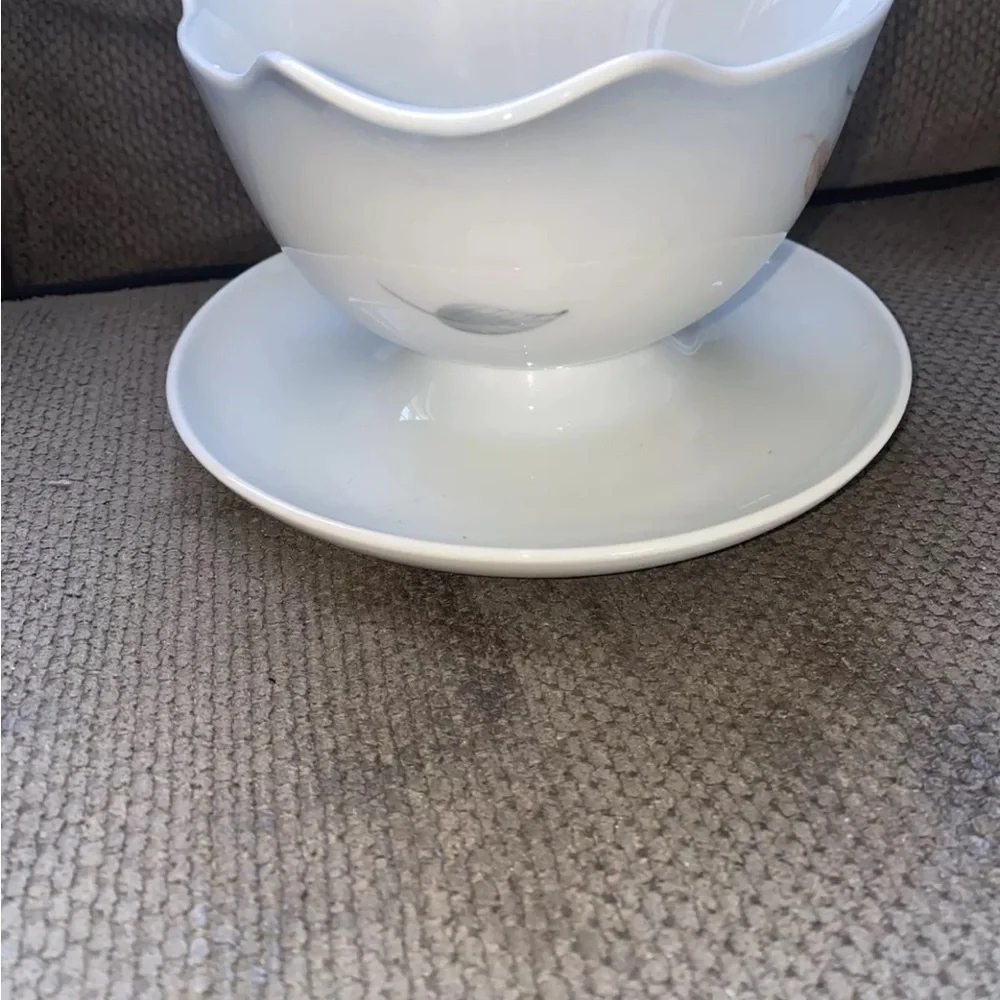 Bing & Grondahl Falling Leaves Gravy‎ Boat with Plate
